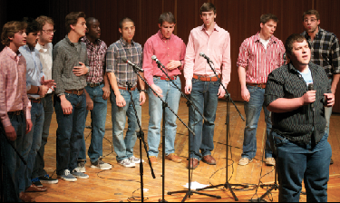 The Octals a capella group performing during a charity concert in ATS.  