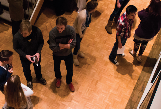 High school students visit the Trout Gallery for a “Desserts and Discussion” program on Nov. 13. 