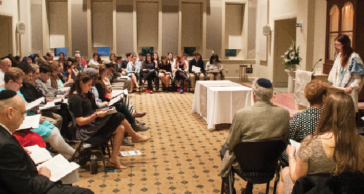 Rabbinical student Ariana Katz has been invited to host a Yom Kippur service dedicated to victims of sexual assault. Here she leads services for Rosh Hashanah.