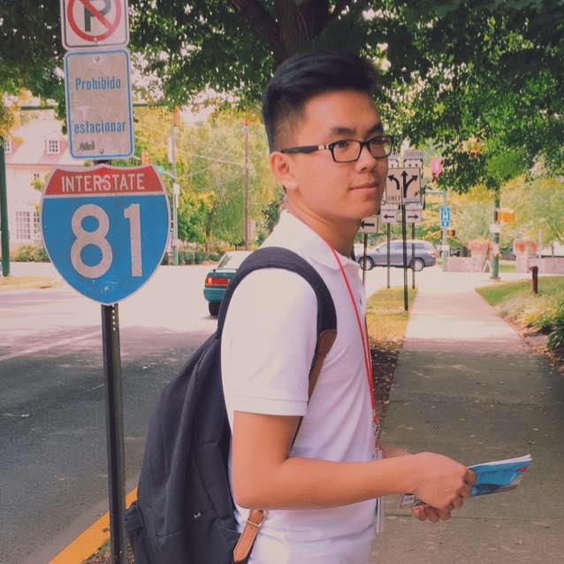 Jigme Nidup ’19 on High St. in Carlisle in a photo from his Facebook page.