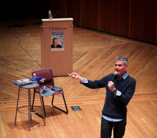 Comedian Joel Chasnoff performed standup comedy for a crowd of 150 in ATS on Friday, Oct. 23.