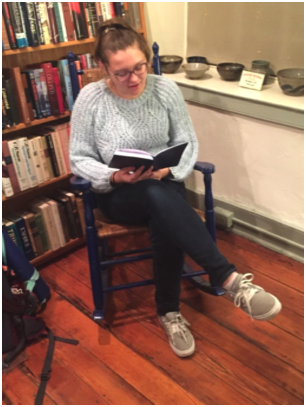 Students gathered in the attic of Whistlestop Bookshop on High St. to read their creative writing.