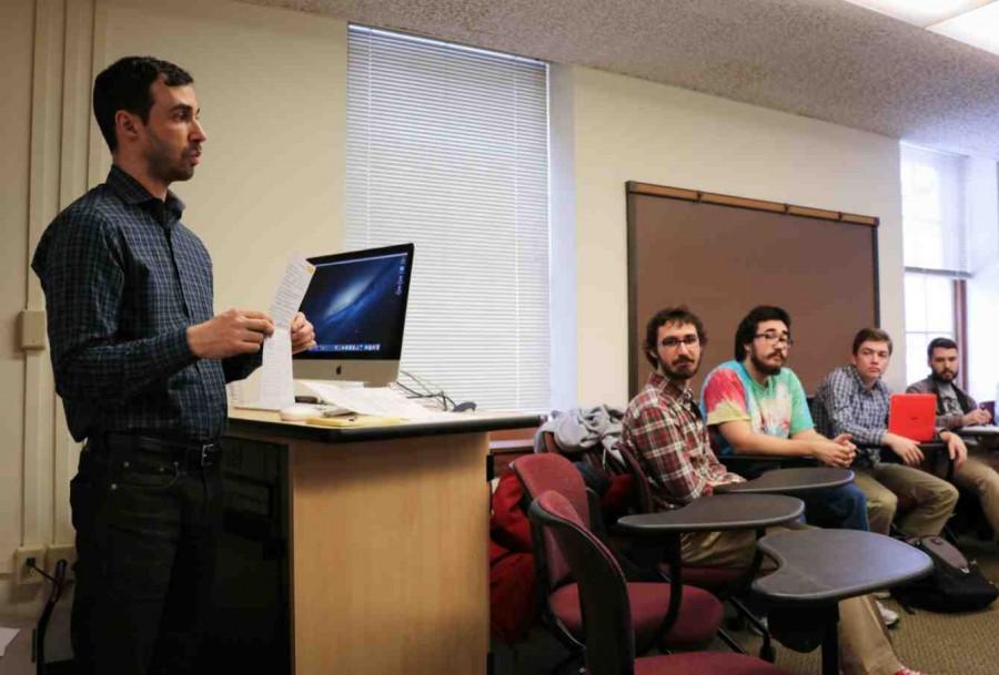 Assistant Professor of English Greg Steirer teaches English 339, The Video Game. The class has enrolled 17 students this semester, according to Gateway.