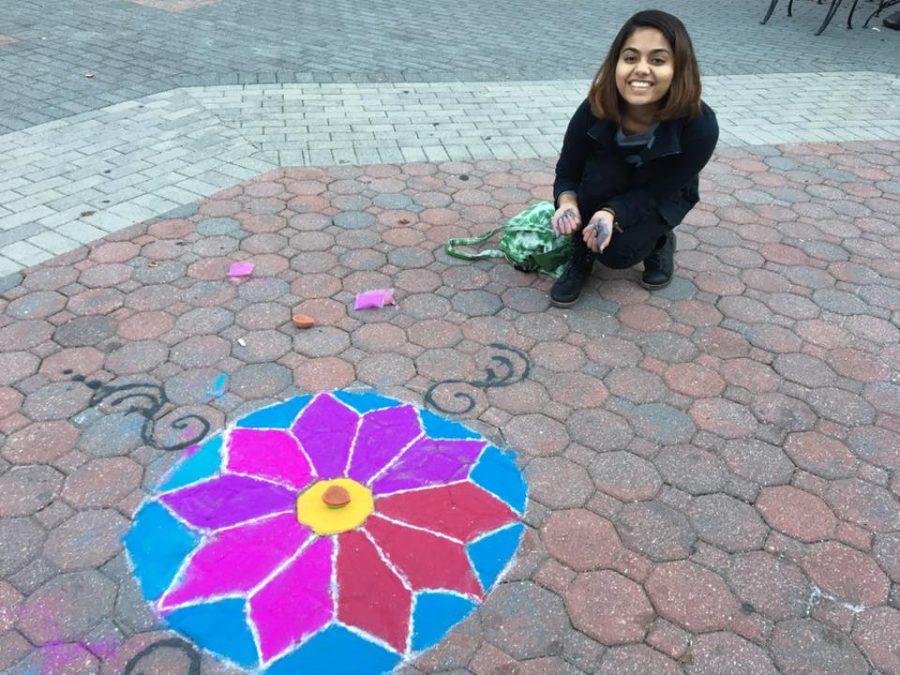 Krietee Monjaury ’19 participated in the Diwali art event held on Britton Plaza on Friday, Nov. 4. 