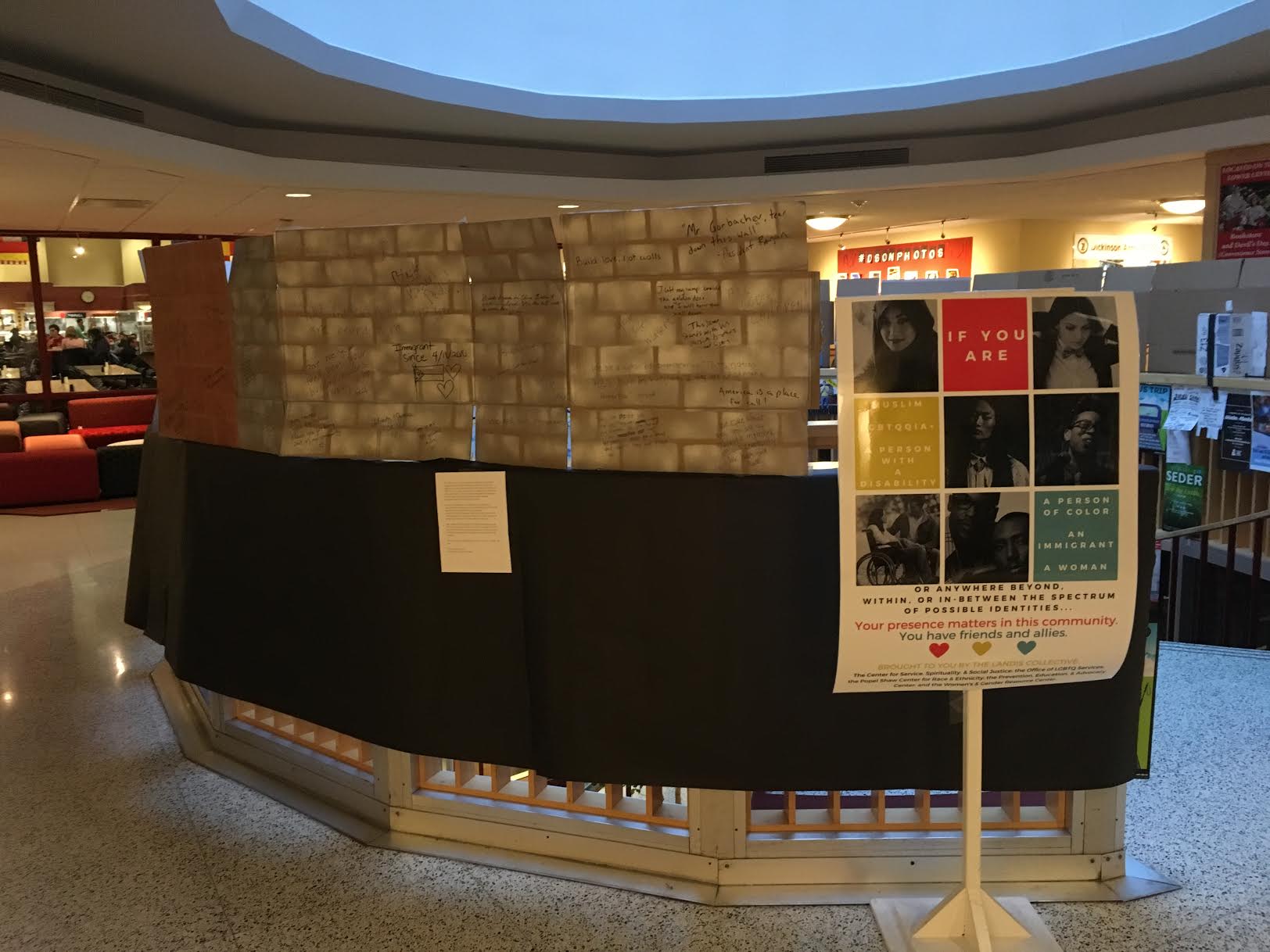 On the wall, people included messages like “America was built on immigrants,” and “You are always welcome here.”