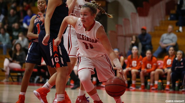 The Dickinson women’s basketball team lost a closely contested game to Muhlenberg in the opening round of the Centennial Conference Playoffs. 