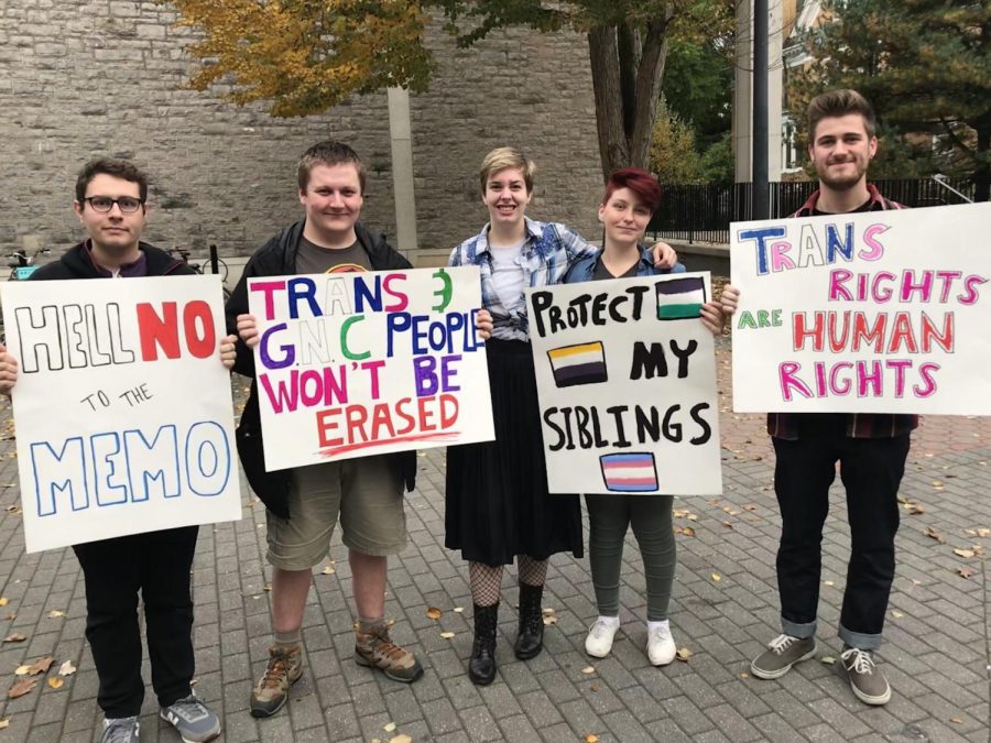 “We Will Not Be Erased" LGBTQ+ Community Demonstrates for Transgender and Non-Binary Rights