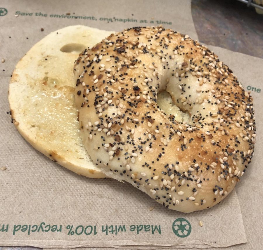Caf Review: Toasted Everything Bagel with Butter