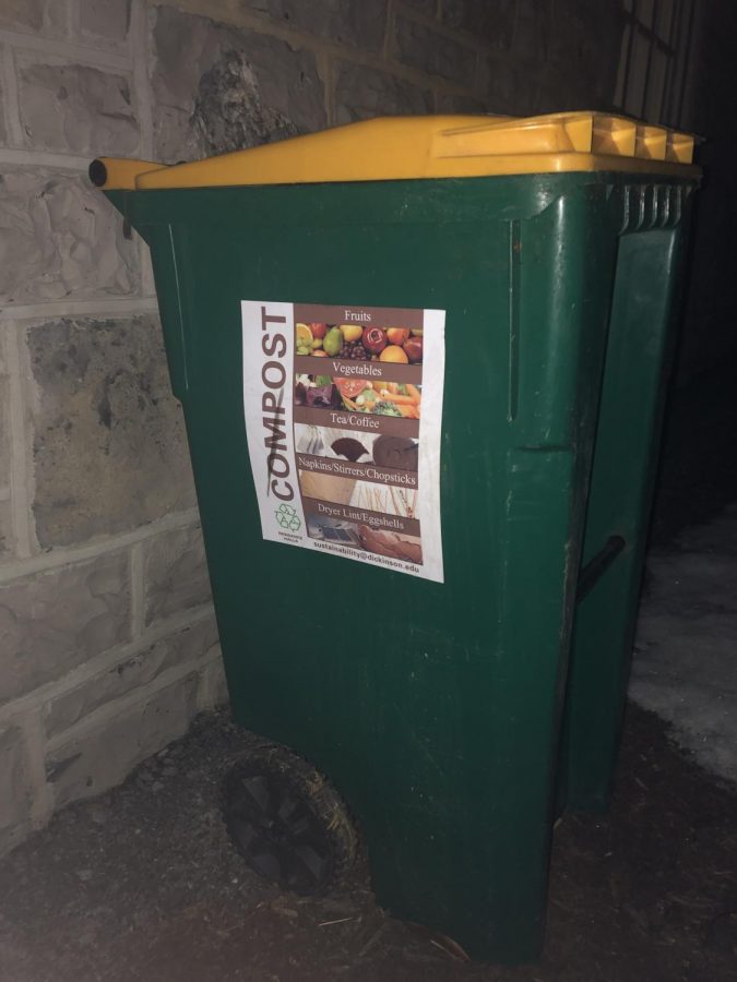 New Bin outside Goodyear as Student Interest in Composting Grows