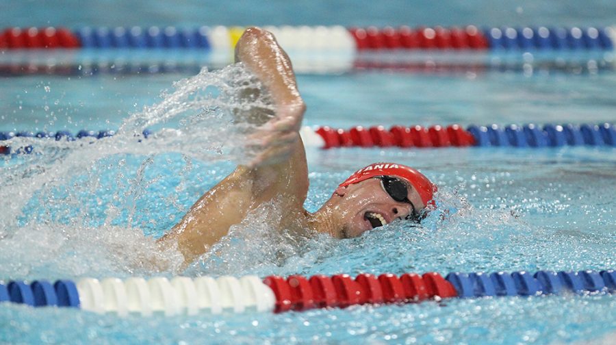 Men and Women’s Swimming Celebrates Coach Richard’s 500th Win After Bloomsburg Loss