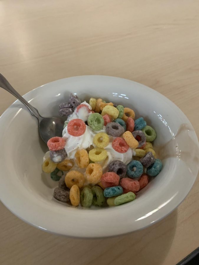 Caf Creation:  Frozen Yogurt with Cereal Topping