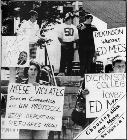 From the Archives: Protests Precede Meese’s Speech