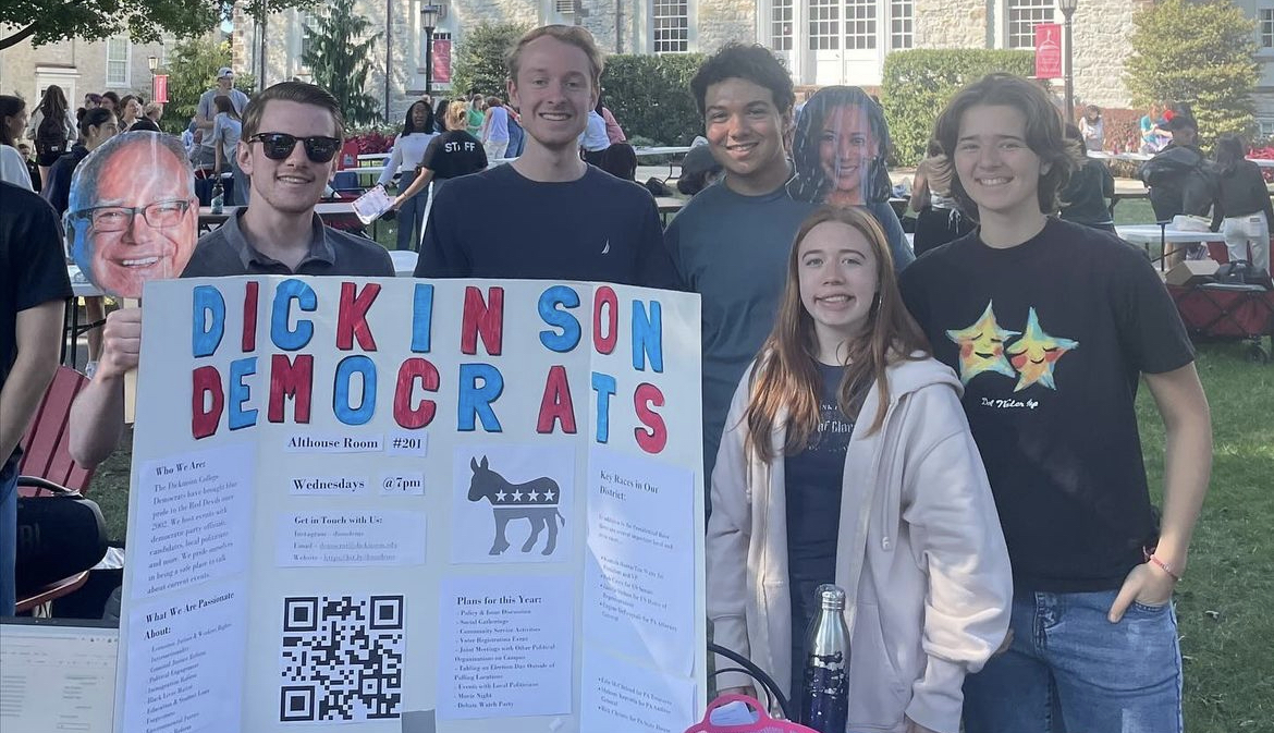 College Republicans and Democrats at events preparing for Election Day