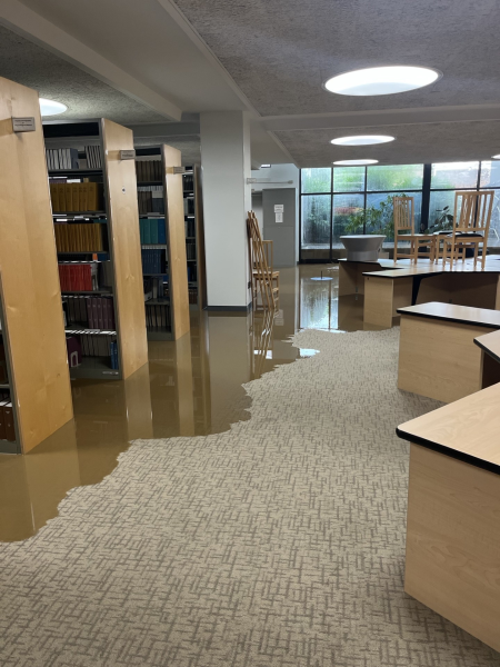 Storm Aftermath: Waidner-Spahr Library under repair and remodeling after severe weather damage